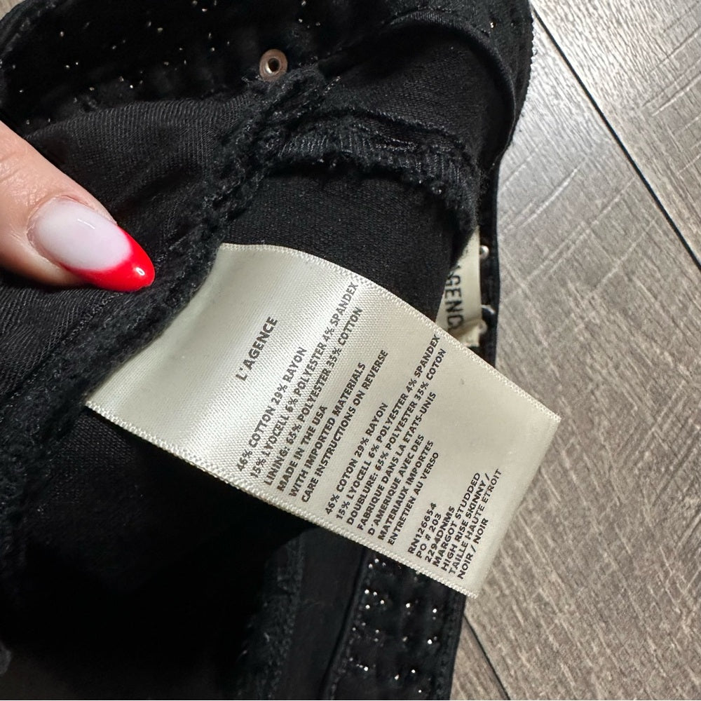 L’Agence Studded Black Skinny Jeans