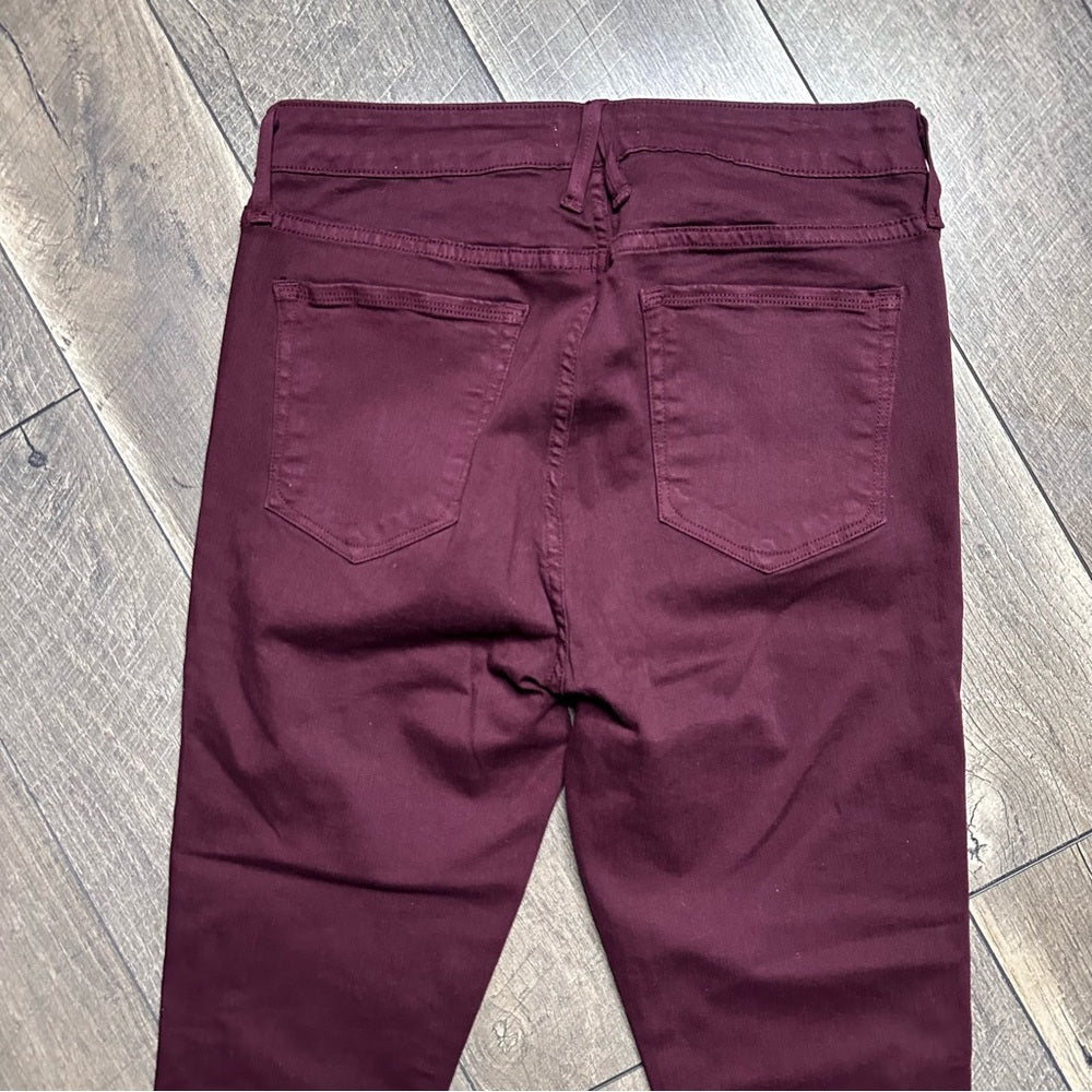 Good American Good Legs Maroon Mid Rise Skinny Jeans