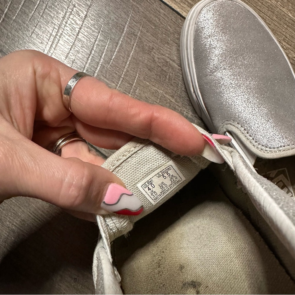 Vans Glittery Slip On Shoes