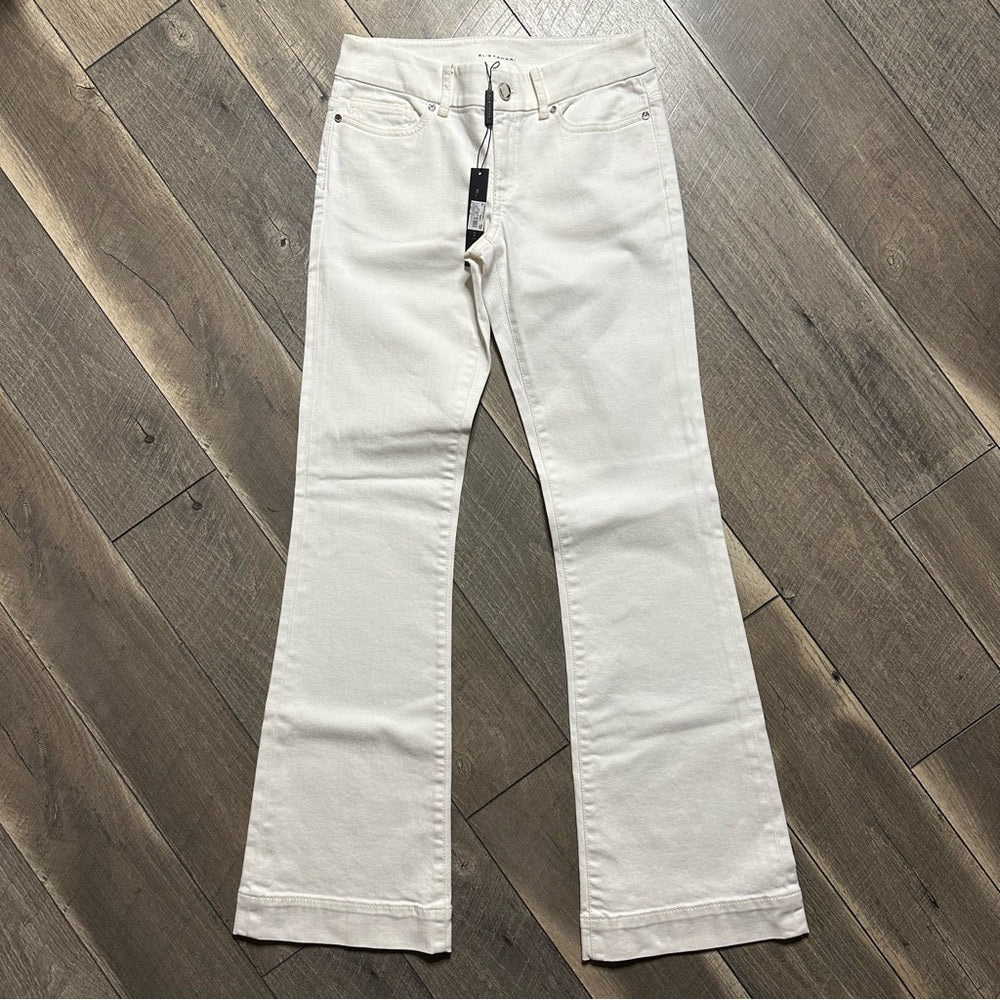 Elie Tahari White Denim Flare Jeans