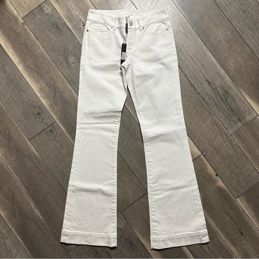 Elie Tahari White Denim Flare Jeans