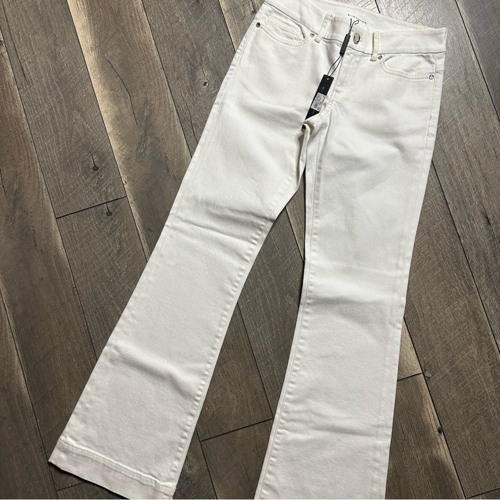 Elie Tahari White Denim Flare Jeans