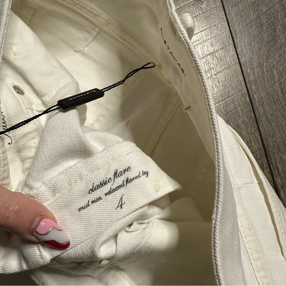 Elie Tahari White Denim Flare Jeans