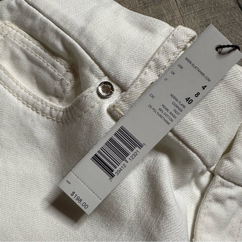 Elie Tahari White Denim Flare Jeans