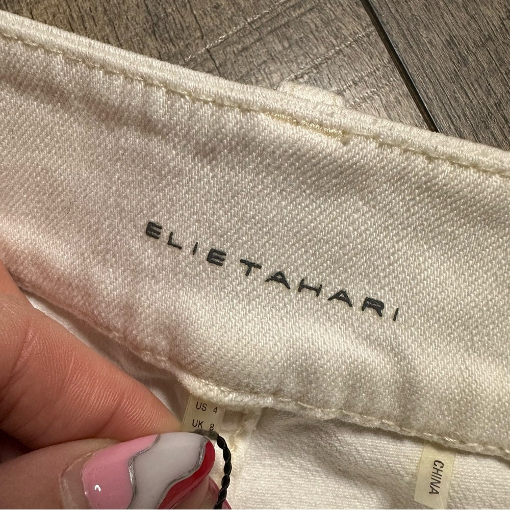 Elie Tahari White Denim Flare Jeans