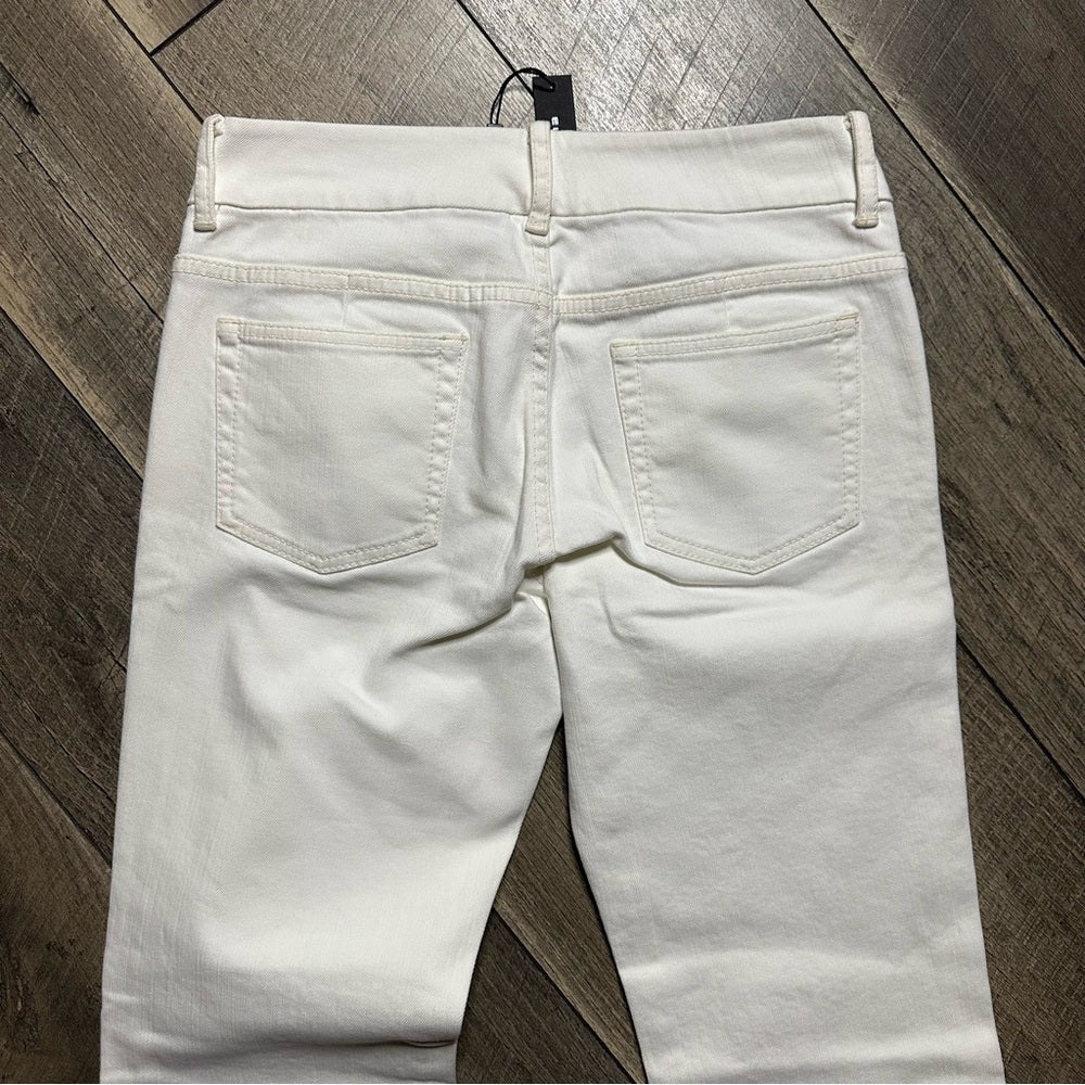 Elie Tahari White Denim Flare Jeans