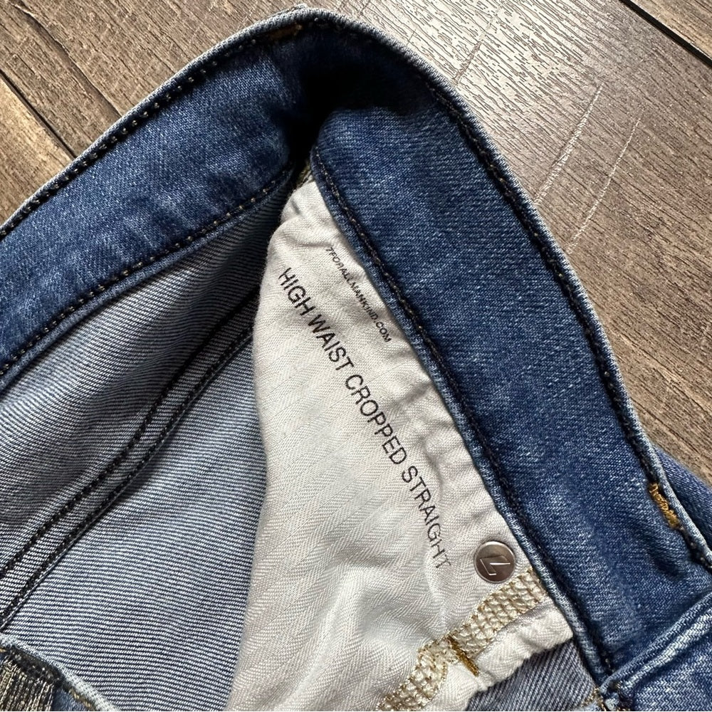 7 For All Mankind Hi Waist Crop Straight Jeans