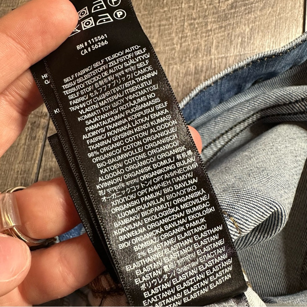 7 For All Mankind Hi Waist Crop Straight Jeans