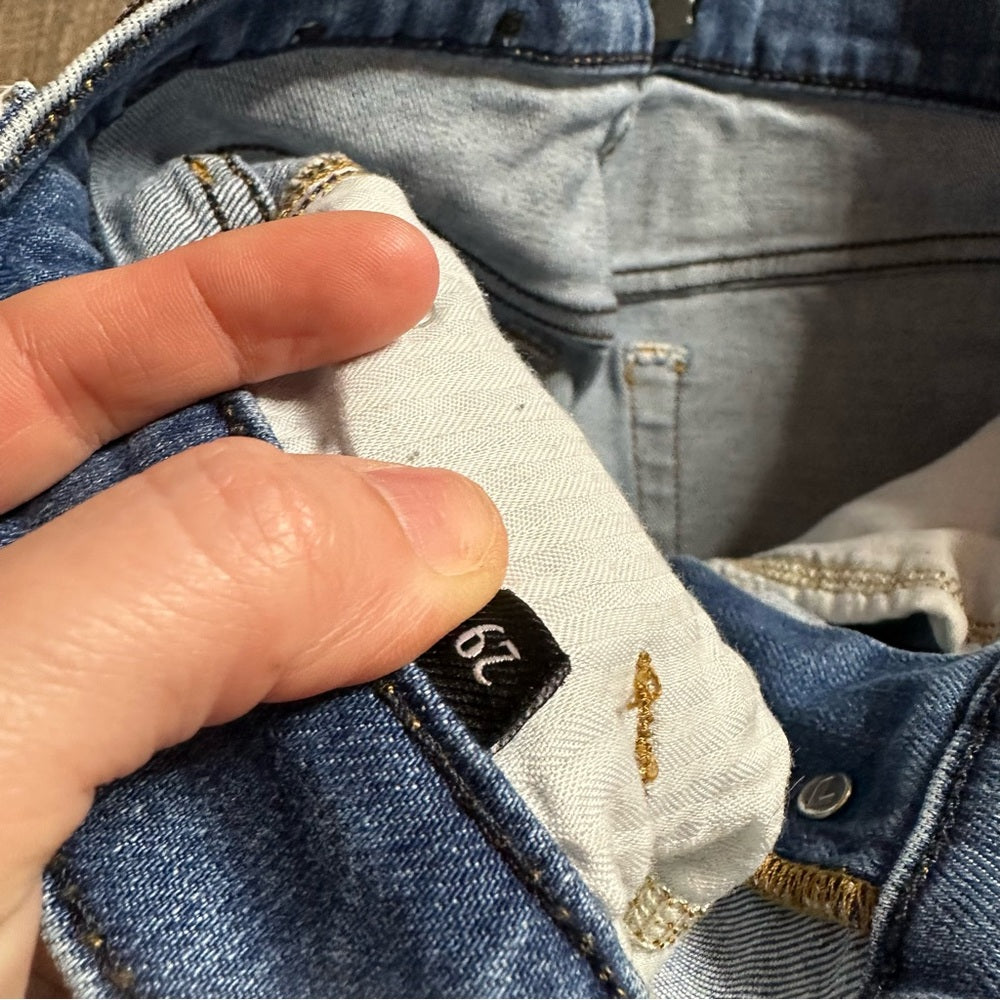 7 For All Mankind Hi Waist Crop Straight Jeans