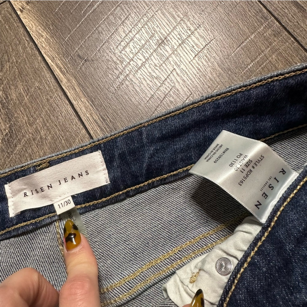 Risen Hi Rise Straight Leg Jeans