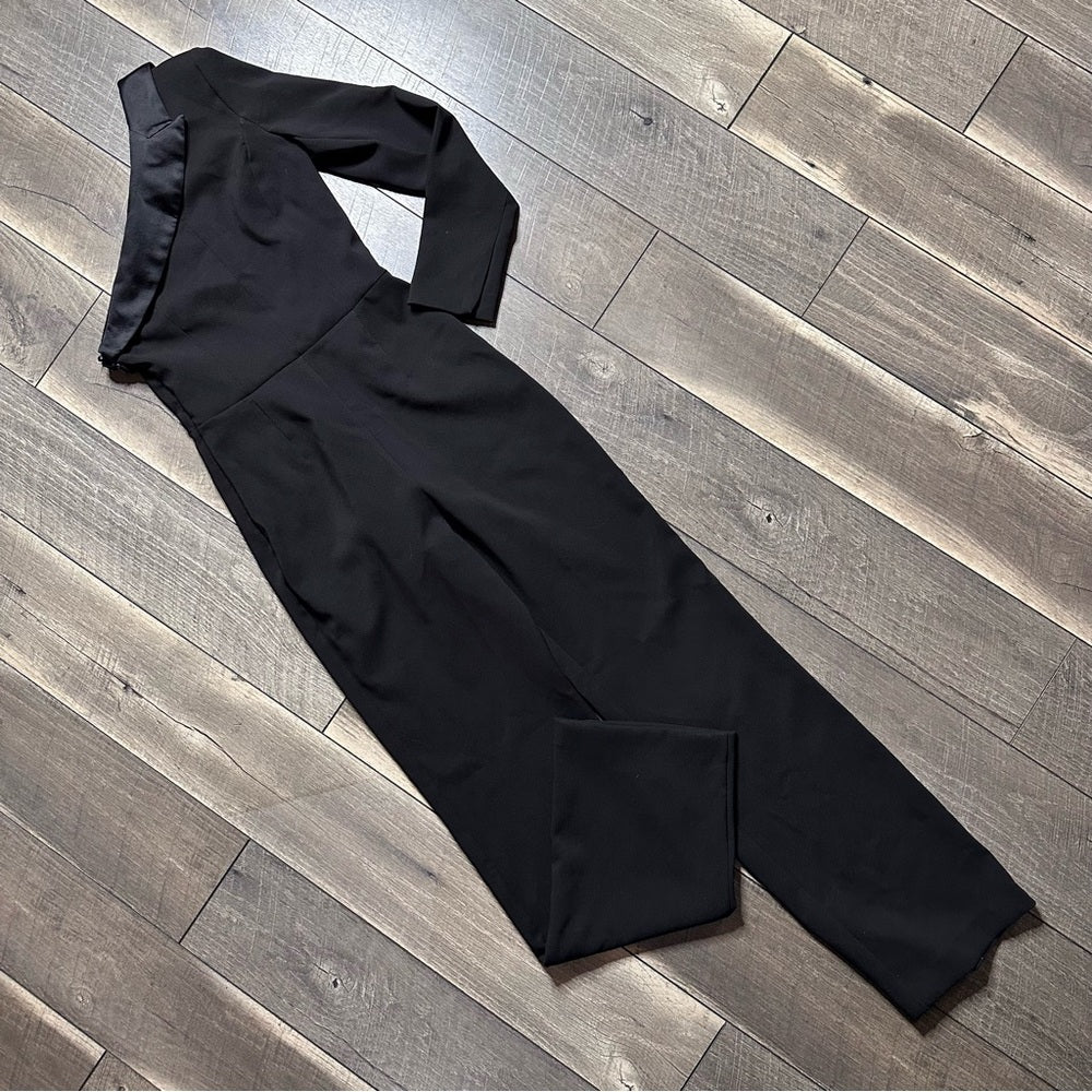 Zara Asymmetric One Sleeve Black Jumpsuit