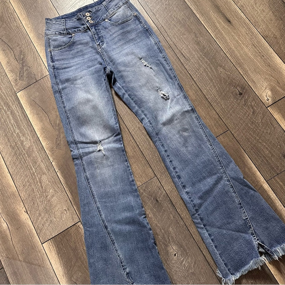 KanCan Dunkirk High Rise Twisted Inseam Flares