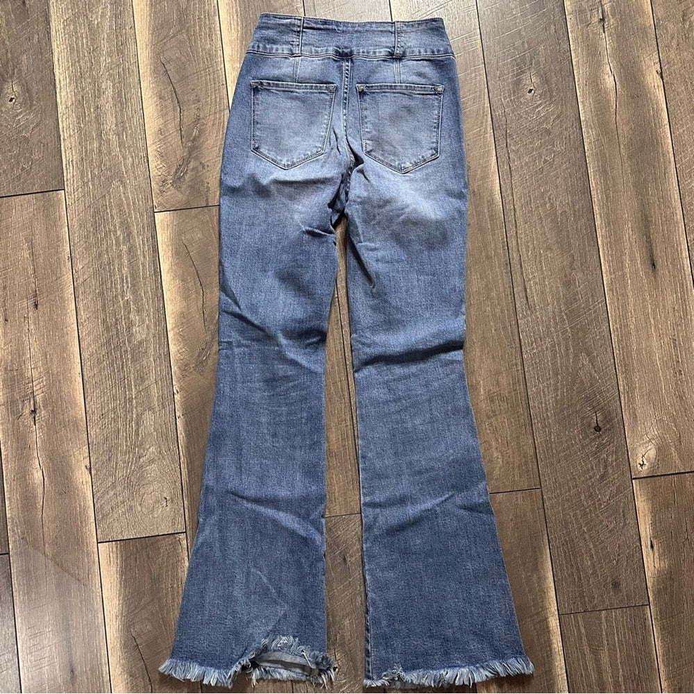 KanCan Dunkirk High Rise Twisted Inseam Flares