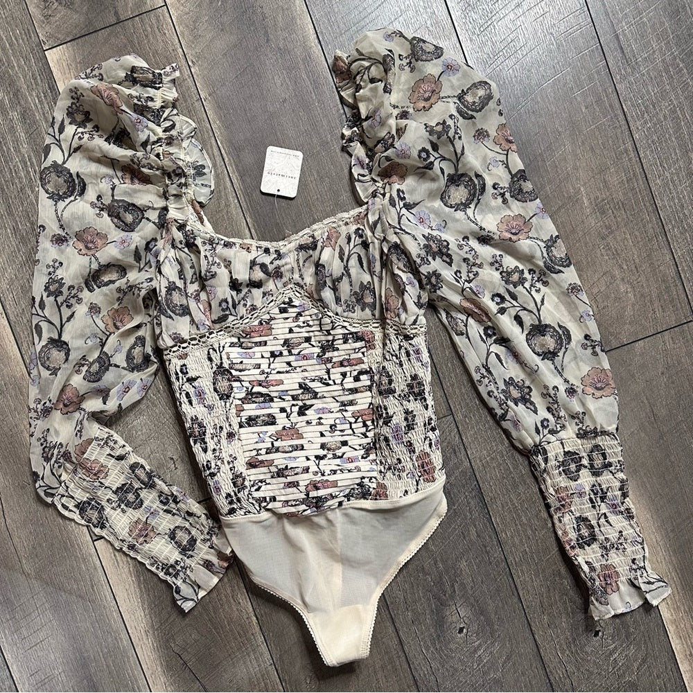 Free People Brunch Date Long Sleeve Bodysuit