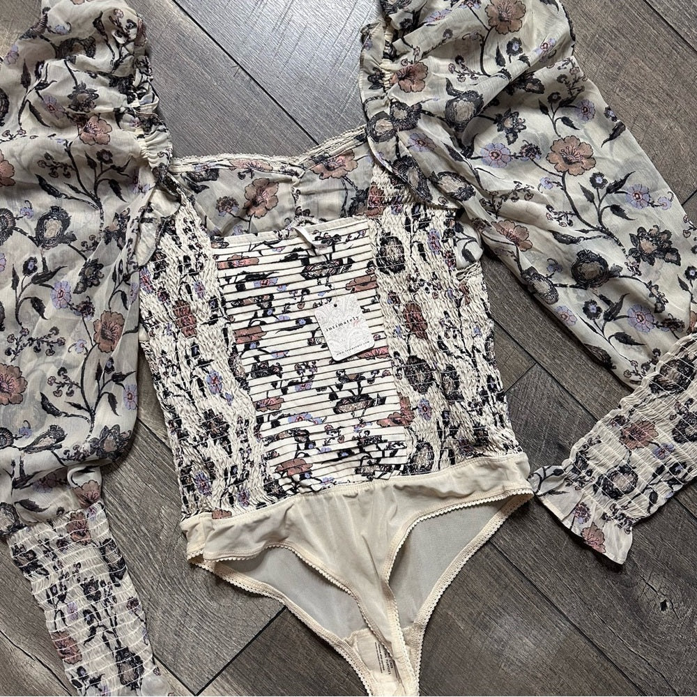 Free People Brunch Date Long Sleeve Bodysuit