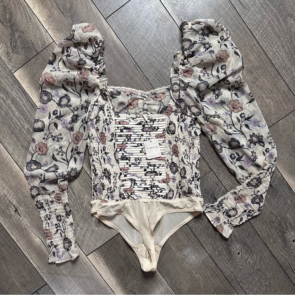 Free People Brunch Date Long Sleeve Bodysuit