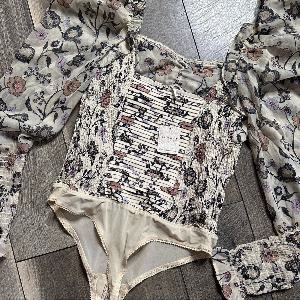 Free People Brunch Date Long Sleeve Bodysuit