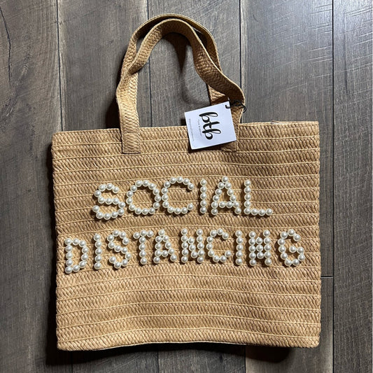NWT🏝️ BTB Los Angeles Social Distancing Straw Tote Bag