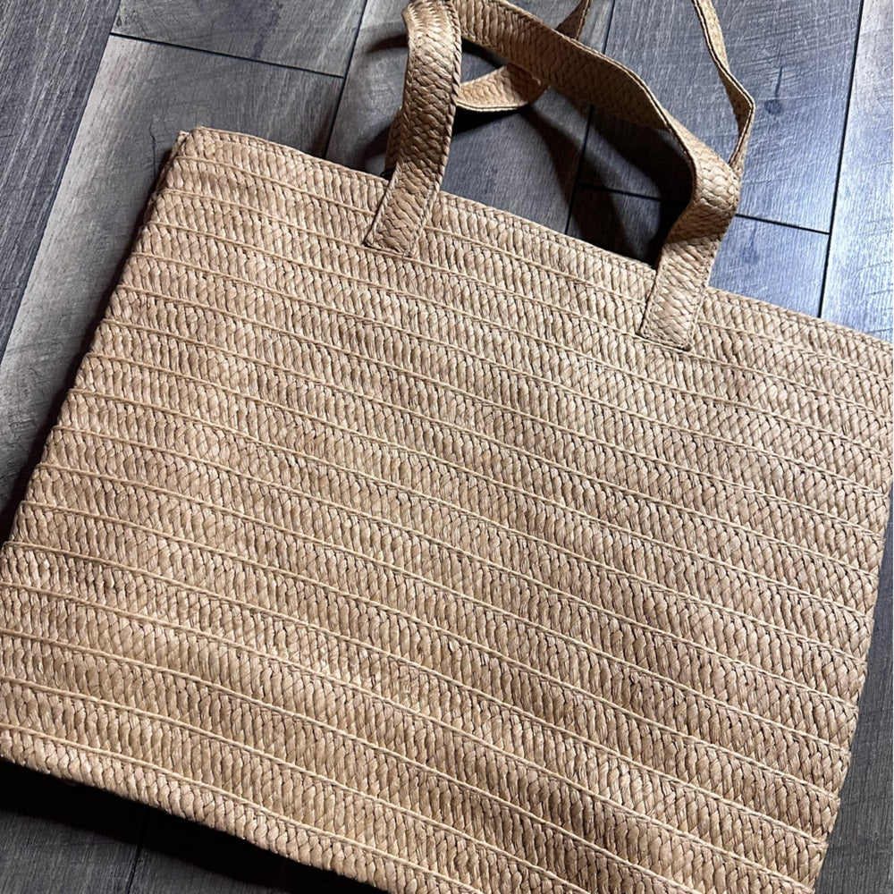 NWT🏝️ BTB Los Angeles Social Distancing Straw Tote Bag