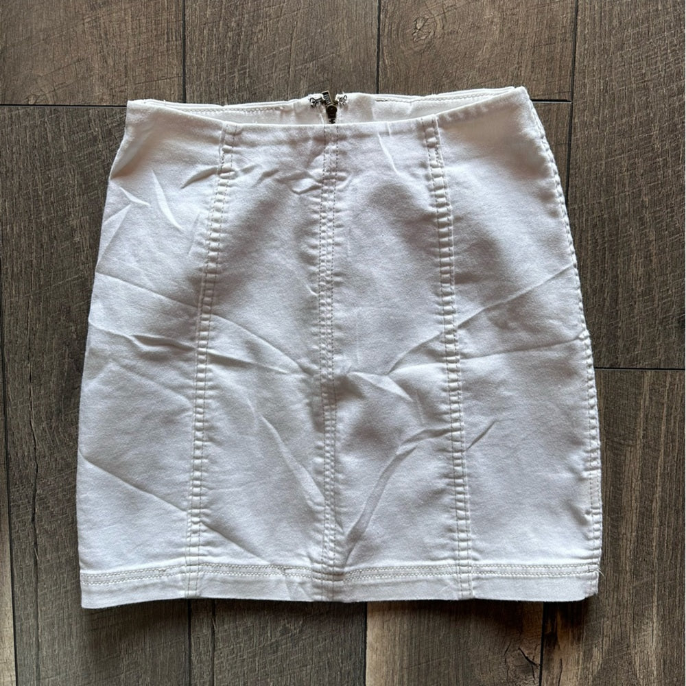 Free People White Mini Skirt