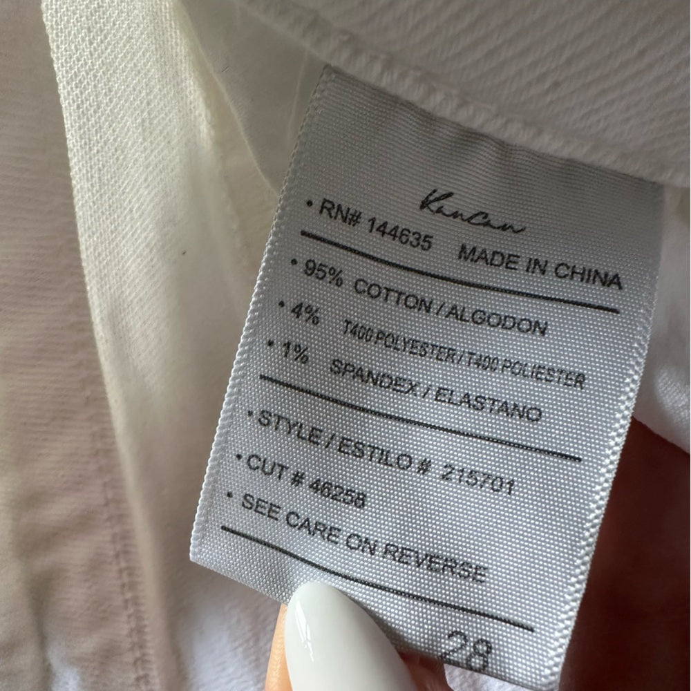 KanCan Hi Rise White Denim Capris