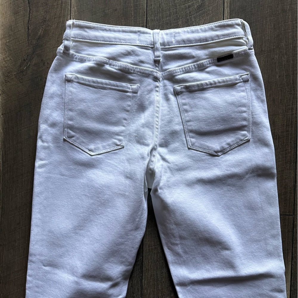 KanCan Hi Rise White Denim Capris