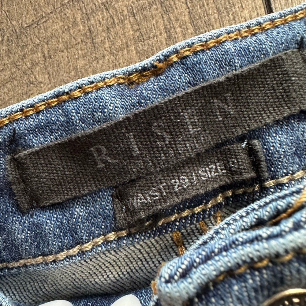 Risen Hi Rise Distressed Relaxed Skinny Jeans