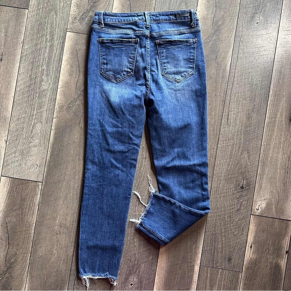 Risen Hi Rise Distressed Relaxed Skinny Jeans