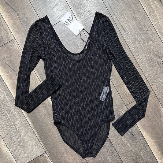 Zara Glitter Mesh Bodysuit