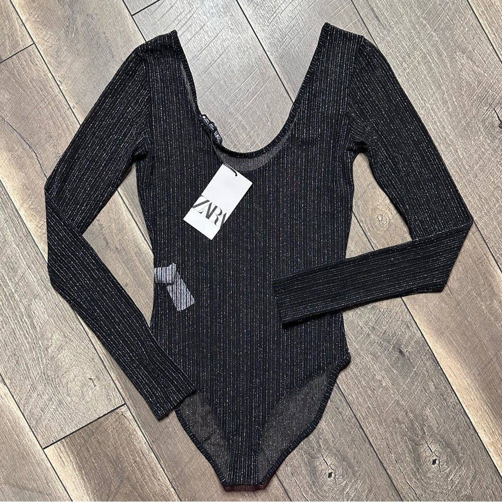 Zara Glitter Mesh Bodysuit