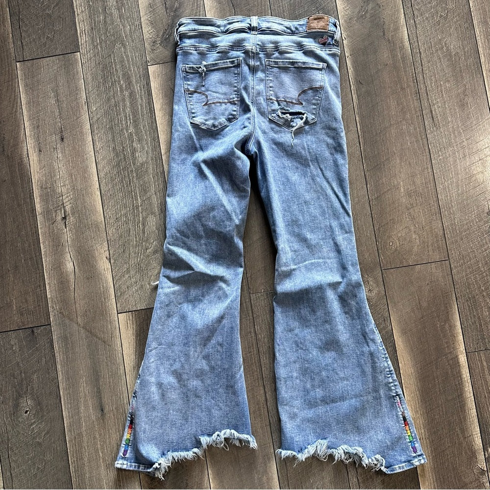 American Eagle PRIDE 🏳️‍🌈 Hi Rise Festival Flare Jeans
