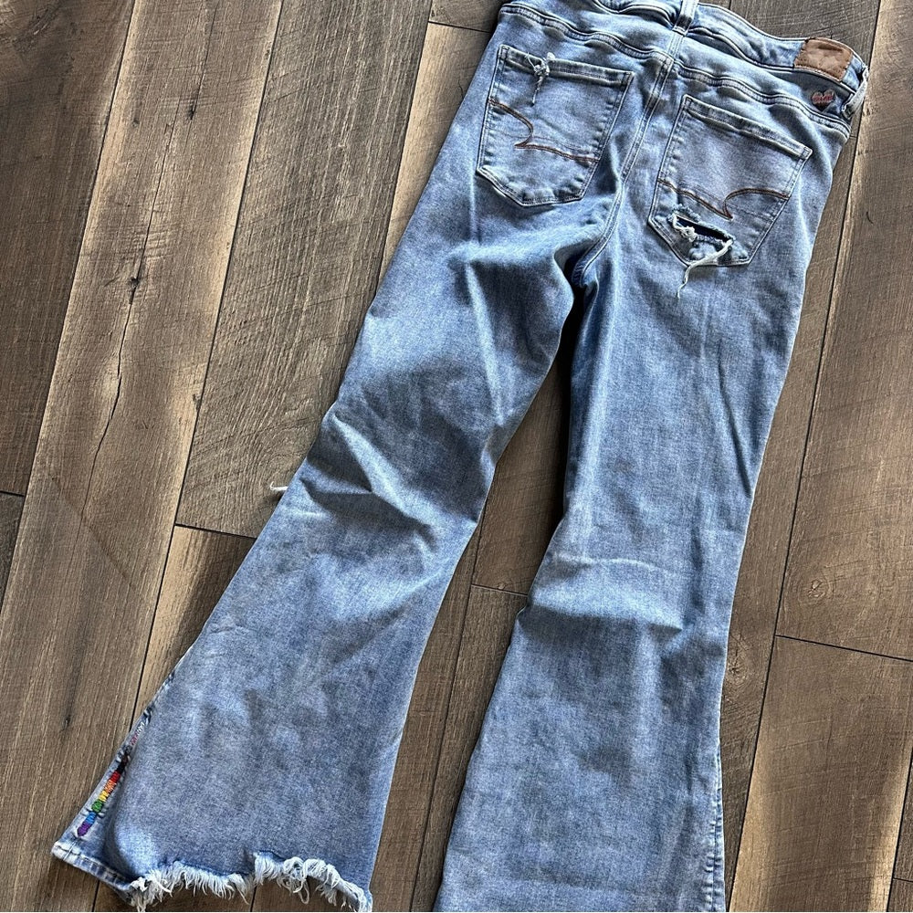 American Eagle PRIDE 🏳️‍🌈 Hi Rise Festival Flare Jeans