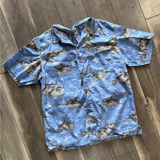 Columbia Fish n Beer Short Sleeve Button Down