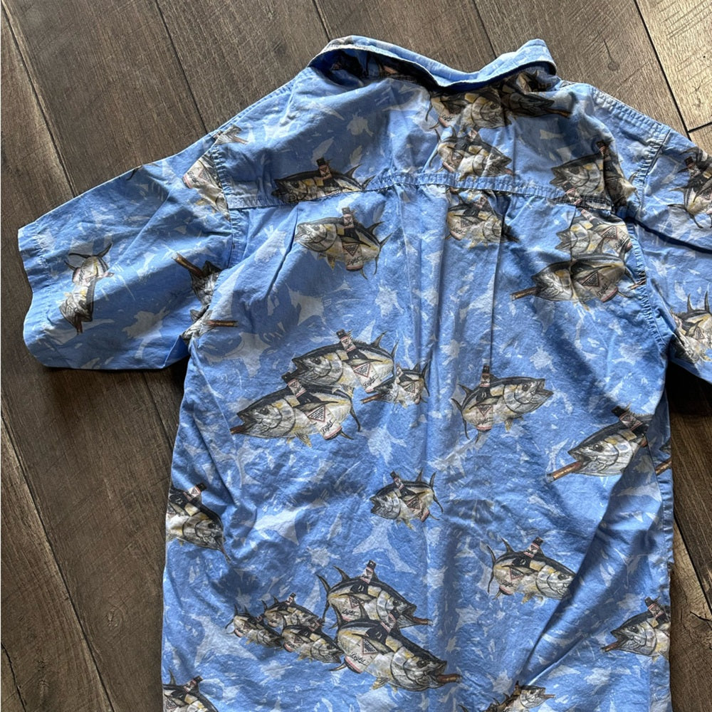 Columbia Fish n Beer Short Sleeve Button Down
