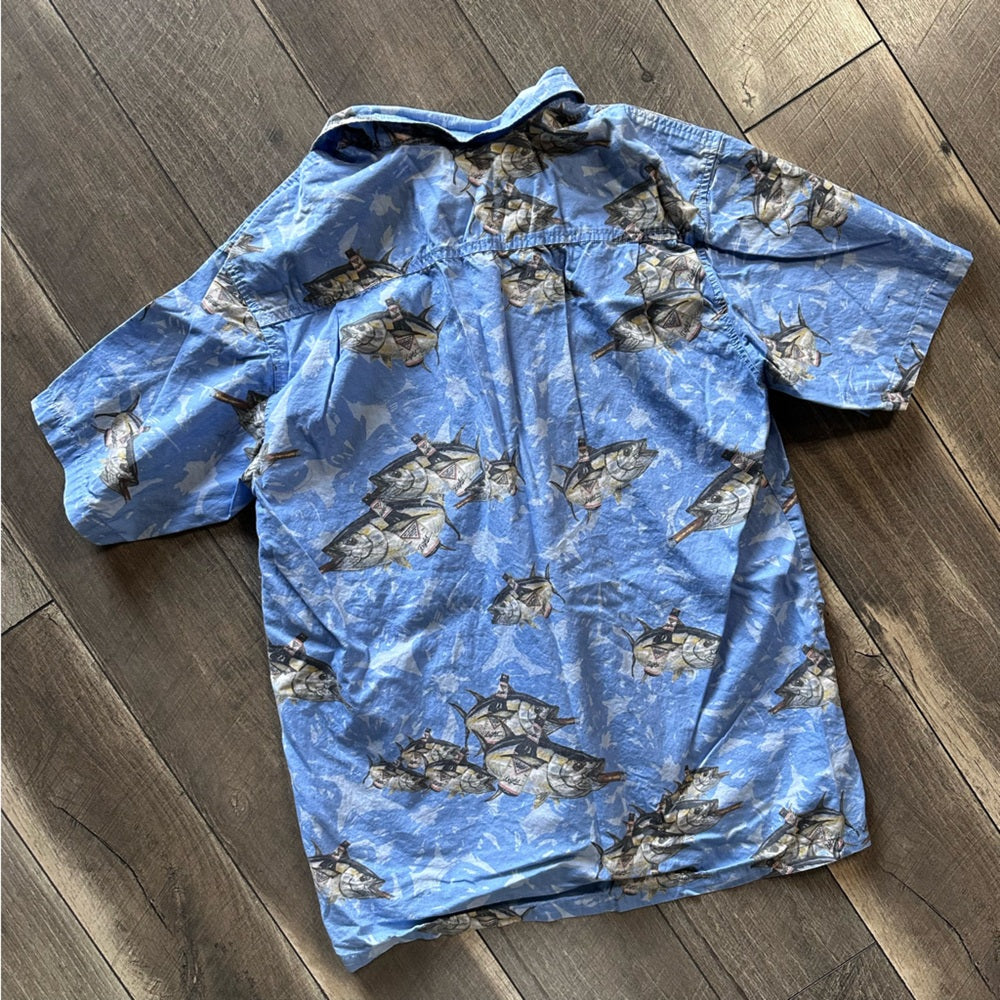 Columbia Fish n Beer Short Sleeve Button Down