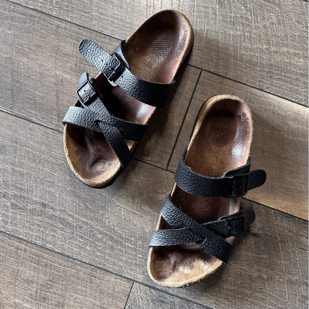 Birkenstocks Birkis Nepal Black Leather Sandals