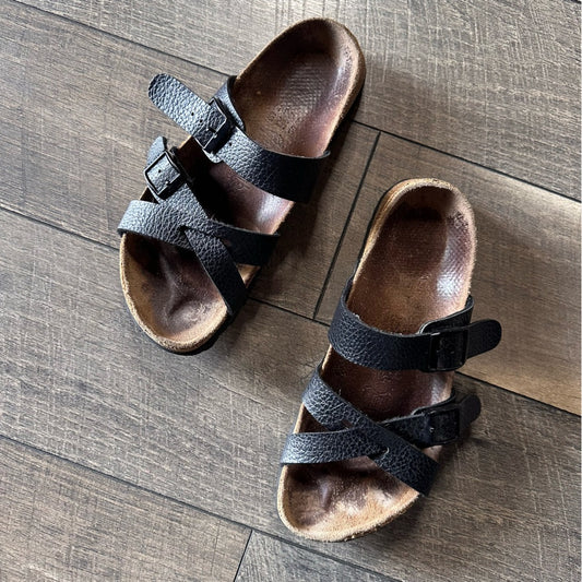 Birkenstocks Birkis Nepal Black Leather Sandals