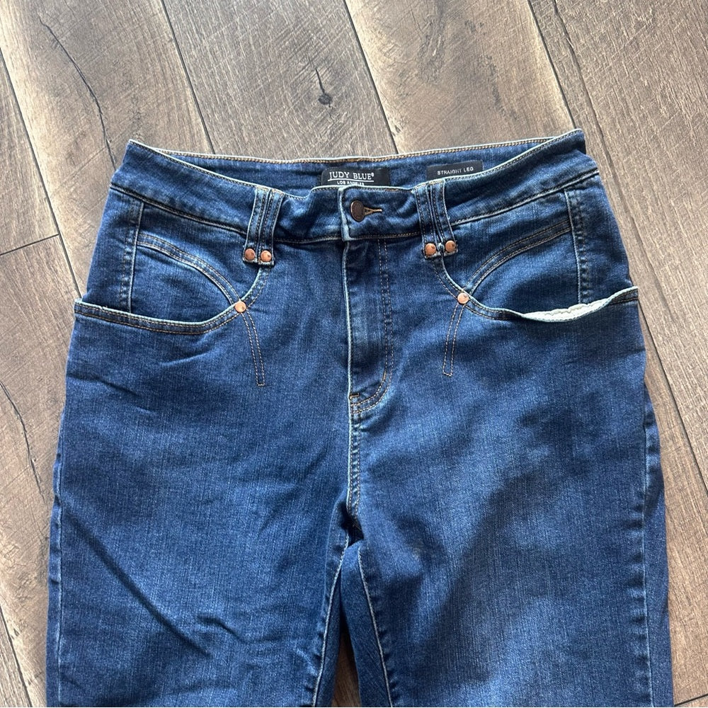 Judy Blue Hi Rise Crop Straight Leg Jeans