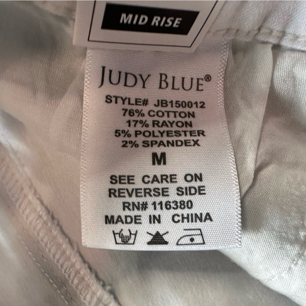 Judy Blue Mid Rise Blue Tie Dye Denim Shorts