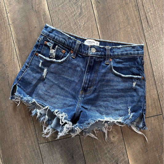 Abercrombie & Fitch Mid Rise The Boyfriend Fit Denim Shorts
