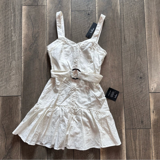 Lulus White Button Down Mini Dress