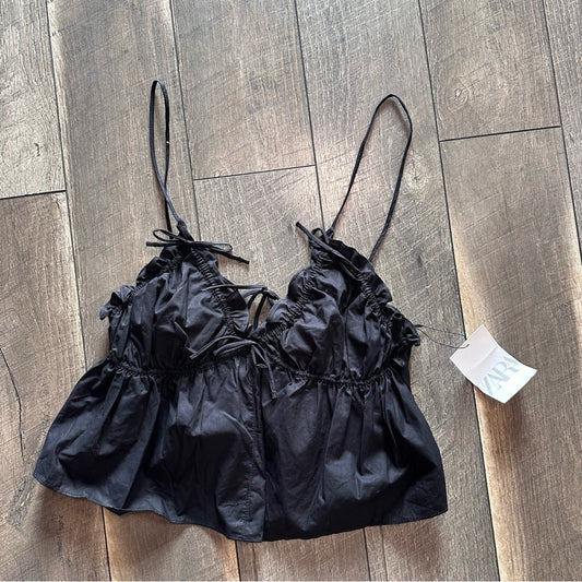 Zara Crop Baby Doll Tank Top