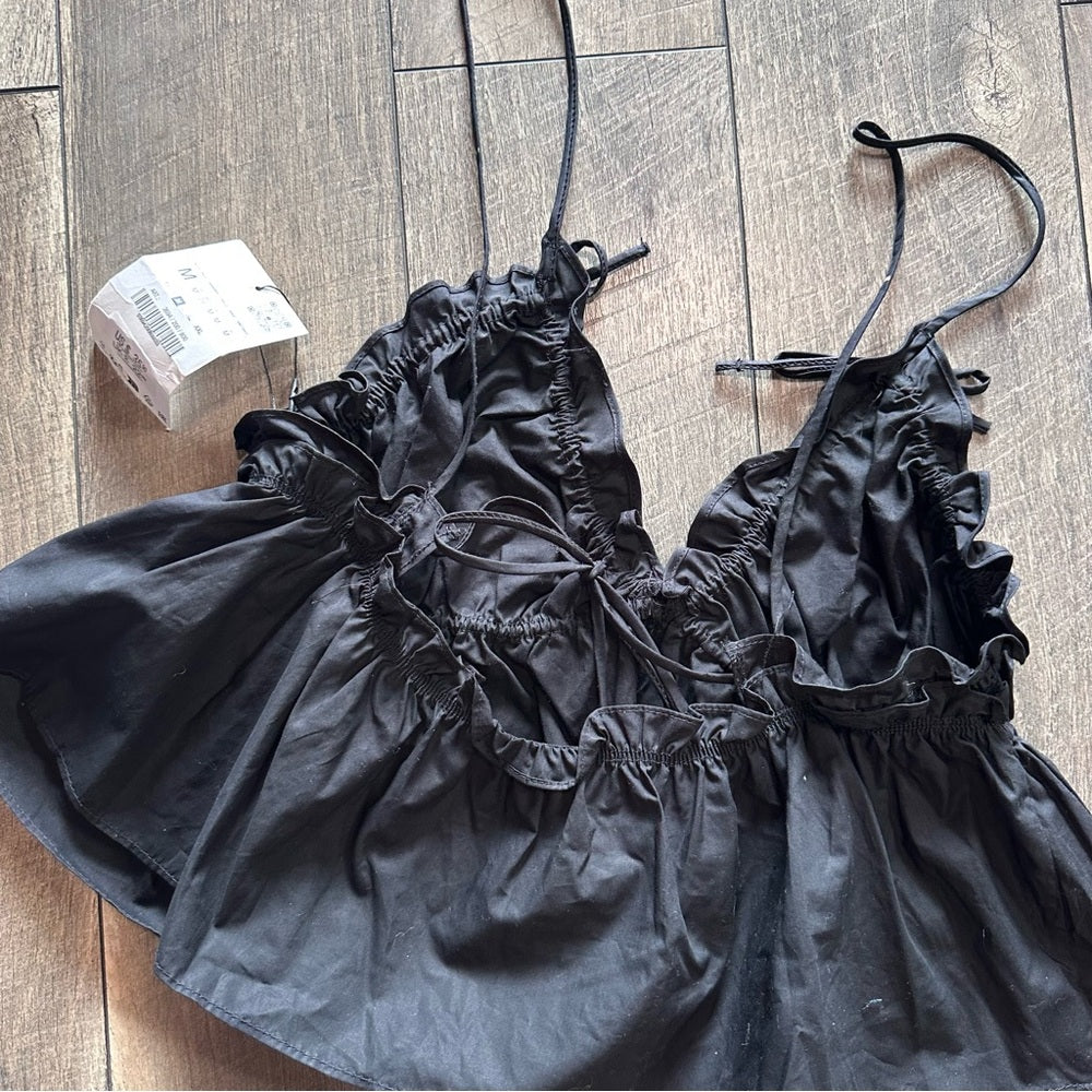 Zara Crop Baby Doll Tank Top