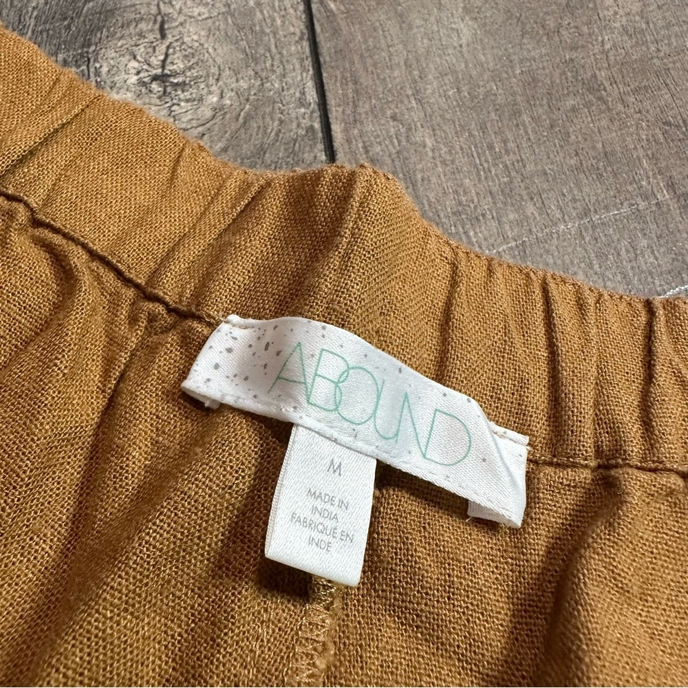 Abroad Button Front Linen Blend Shorts
