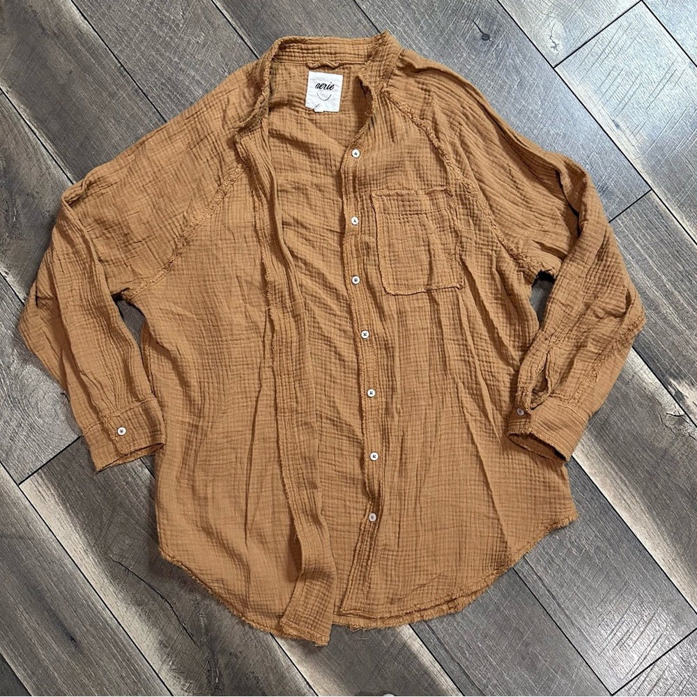 Aerie Cotton Gauze Button Down