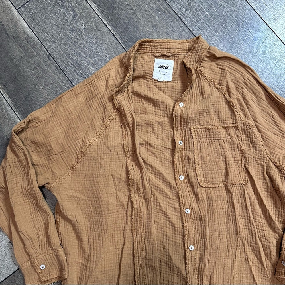 Aerie Cotton Gauze Button Down