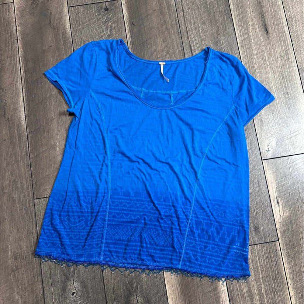 Free People Ombre Short Sleeve Top