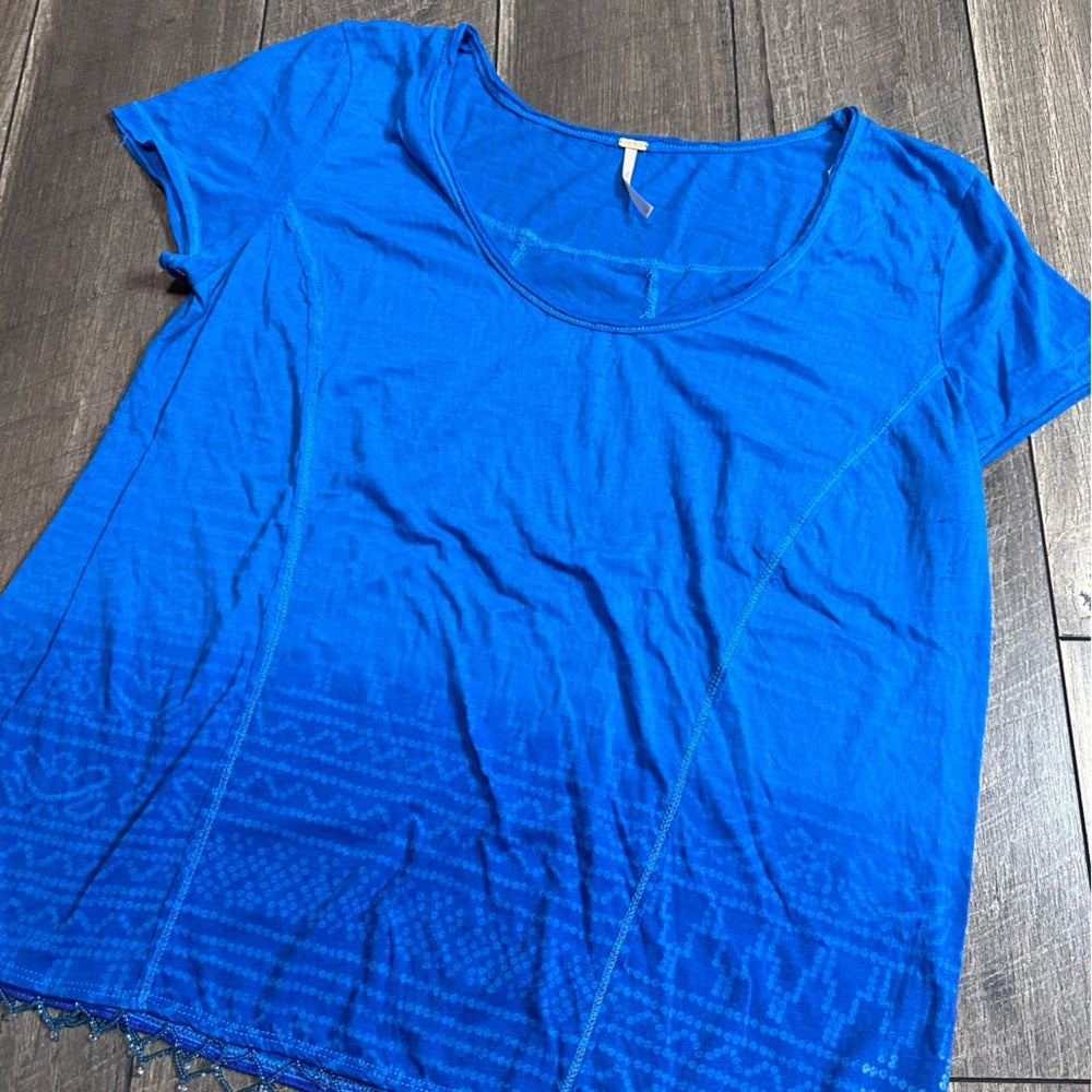 Free People Ombre Short Sleeve Top