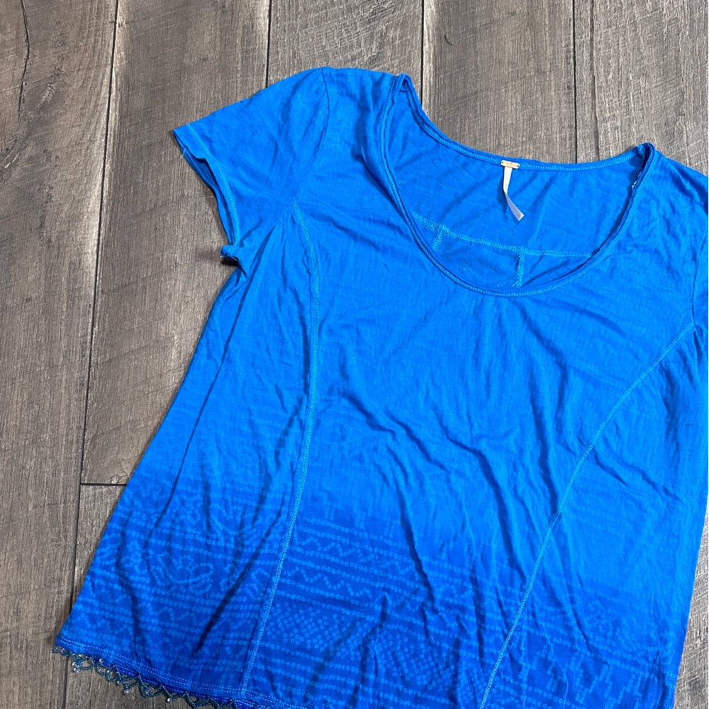 Free People Ombre Short Sleeve Top
