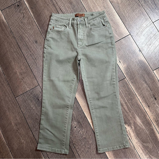Judy Blue Hi Rise Olive Capris
